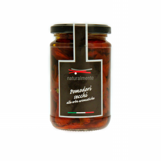Sun dried Tomatoes in aromatic herbs in Extra Virgin olive oil